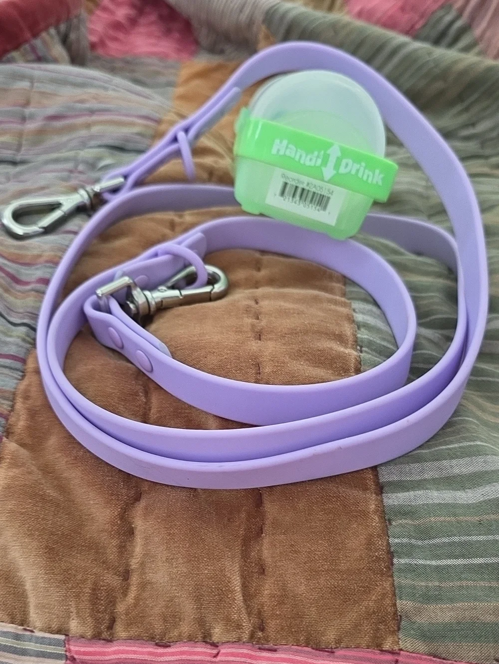 6' Waterproof Silicone Hands Free Dog Leash - Lavender Lead & Free Drink Holder